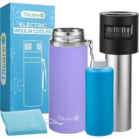 Electrique Compact par Pill Mill - Trousse isotherme insuline électrique de voyage avec chargeur USB Tilcare - Kit de refroidiss