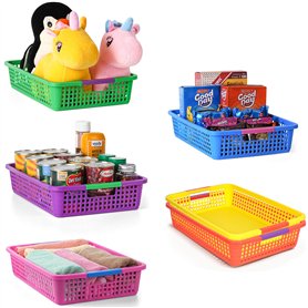 Winter Shore Panier Rangement Plastique Multicolore pour Salle de Classe (Lot de 6) - Panier Rangement Cuisine & Placards - Corb
