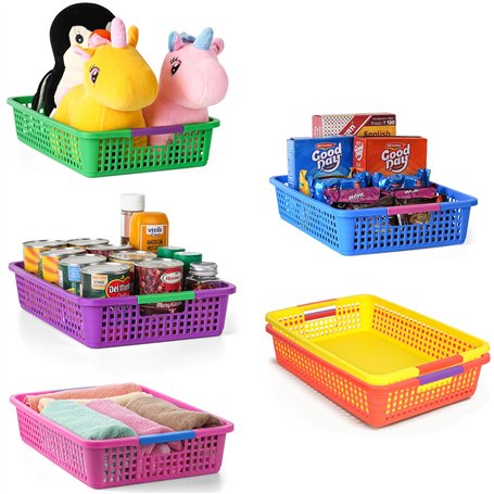Winter Shore Panier Rangement Plastique Multicolore pour Salle de Classe (Lot de 6) - Panier Rangement Cuisine & Placards - Corb