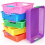 Winter Shore Panier Rangement Plastique Multicolore pour Salle de Classe (Lot de 6) - Panier Rangement Cuisine & Placards - Corb