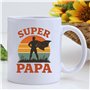 JungleMug – Cadeau fête des pères papa | Mug Super Papa rétro silhouette cape héros | Idée cadeau papa anniversaire original | T