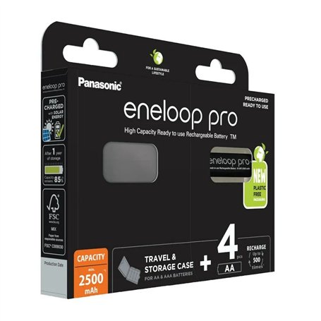 Piles Rechargeables Panasonic BK-3HCDE/4CP+CASE
