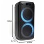 Ibiza - FREESOUND400 - Enceinte Portable sur Batterie avec Bluetooth, USB, SD et AUX-in avec LEDs d’Ambiance - 400W - Noir