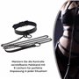 Collier BDSM 43.5cm ⌀2.5cm Laisse BDSM 115cm Noir en Cuir Artificiel et Métal Collier Réglable Jeux Sexuelle Adulte Jouet Érotiq