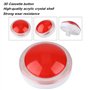 Bouton de Jeu, Bouton de Cassette 3D en Coque de Cristal Acrylique, 100MM LED Light Lamp Big Round Video Game Push Buttons(Rouge