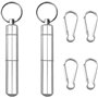 Lot de 2 porte-cure-dents en aluminium avec 4 porte-clés