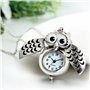 JewelryWe Montre de Poche Gousset Mignon Hibou Chiffre Cadran Blanc Pendentif Chaîne Alliage Homme Femme