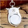 JewelryWe Montre de Poche Gousset Mignon Hibou Chiffre Cadran Blanc Pendentif Chaîne Alliage Homme Femme