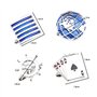 Create idea Lot de 4 paires de boutons de manchette classiques pour homme Motif carte du monde et gouvernail Motif poker et rayu