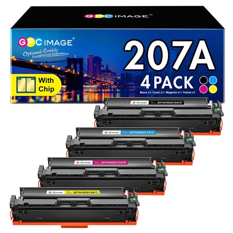 GPC Image 207A 207X avec Puce Cartouche de Toner Remplacement pour HP 207X 207A pour Color Laserjet Pro MFP M283fdw MFP M282nw M