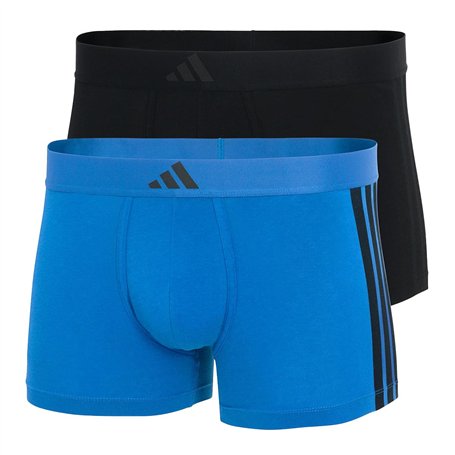 adidas Herren Unterwäsche Boxershorts 2er Pack-Low Rise Trunk (2pk) -Active Flex Cotton 3 Stripes Caleçon Boxeur