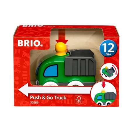 Brio - 30286 - Camion Benne Push & Go - Jouet d'éveil Premier Age - Stimule la motricité - Système à rétrofriction Facile à Fair