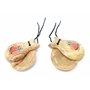 Castagnettes 1 paire de petits CASTANETS ESPAGNOLS 6 cm (2-6) bois de pin naturel TAILLE pour les plus petits