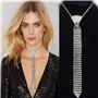 OKwife CFashion Luxe Diamant Cravate Strass Collier Cravate dans Le Banquet De Mariage Fête Club Party Shinning