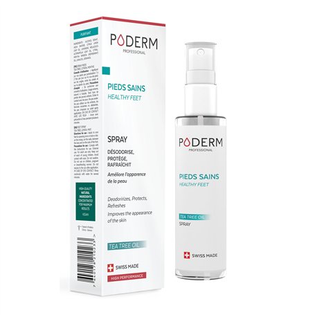 PODERM - MYCOSE PIEDS ATHLETES SPRAY TEA TREE 3en1 | Désodorisant (anti odeur)