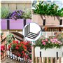 4PCS Support pour Jardinière, Support de Bac à Fleur Réglable en Largeur, Accroche jardinière en Fer Lourd pour Bails de Garde-C
