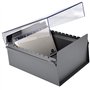 Acrimet Boîte à Fiches Organisateur 5'' x 8’', Base en Métal Robuste (Index AZ et un Séparateur Plastique Inclus) (Base Grise av