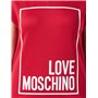 Love Moschino Robe Confortable à col en V à Manches Courtes, Rouge, 46 Femme