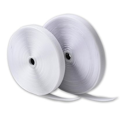 IPEA Ruban à Coudre - Bande Auto-Agrippante 20 mm Blanc – 25 Mètres de Longueur – Ruban à Déchirer à Couture (non adhésif) - Ext