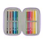 Pochette à crayons triple Frozen Spirit Lila 12,5 x 19,5 x 5,5 cm 37 Pièces