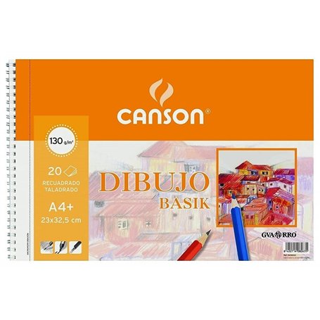Canson Basic 200408063 Cahier 20 feuilles A4+ 130 g