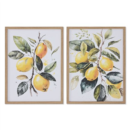 Cadre Home ESPRIT Jaune Blanc Vert Citron méditerranéen 30 x 1