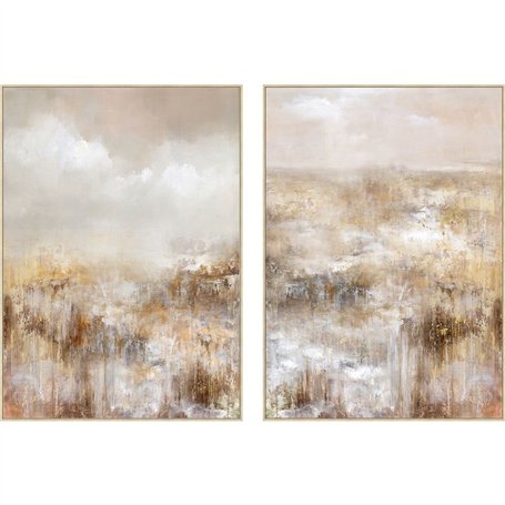 Cadre Home ESPRIT Doré Rose clair Abstrait 103 x 4