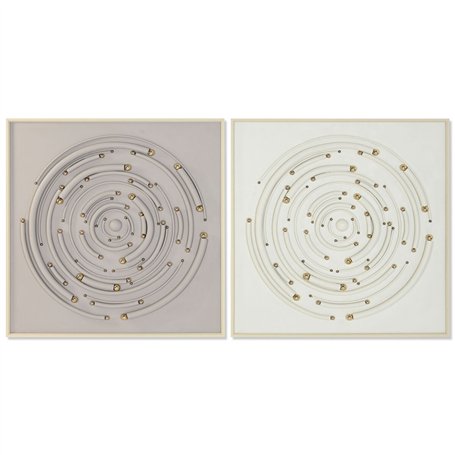 Cadre Home ESPRIT Beige Gris Moderne Cercles 100 x 3