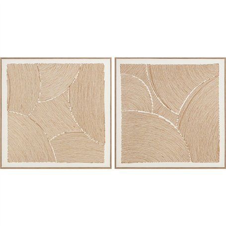 Cadre Home ESPRIT Blanc Naturel Moderne Avec relief Scandinave 100 x 3