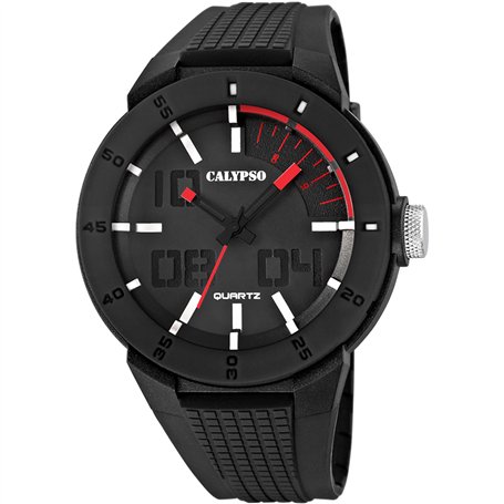 CALYPSO Montre pour Homme K5629/2 Street Style Boîtier en Plastique Multi Bracelet en Plastique Noir