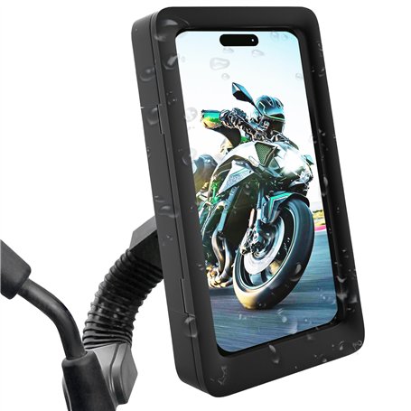 Support Telephone Moto retroviseur Etanche Scooter Coque Compatible avec Les Smartphones jusqu'a 7