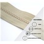 DOJA Barcelona | Fermeture Eclair 70 cm Beige | Pack 10 Fermeture Eclair Séparable #5 | Curseur Automatique | Dent Plastique | Z