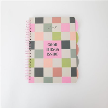Mr. Wonderful - Cahier A4 avec intercalaires - Couverture rigide - Reliure spirale - Bonnes choses à l'intérieur - 160 pages car