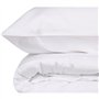 Parure de lit - 1 housse de couette 220 x 240 cm + 2 taies d'oreiller 60 x 60 cm - Satiné 100% coton - Blanc