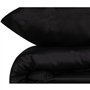 Parure de lit - 1 housse de couette 220 x 240 cm + 2 taies d'oreiller 60 x 60 cm - Satiné 100% coton - Noir