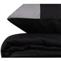 Parure de lit - 1 housse de couette 220 x 240 cm + 2 taies d'oreiller 60 x 60 cm - 100% coton ranforcé - Noir