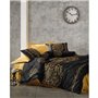 Parure de lit - 1 housse de couette 220 x 240 cm + 2 taies d'oreiller 60 x 60 cm - Satiné 100% coton - Noir