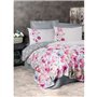Parure de lit - 1 housse de couette 220 x 240 cm + 2 taies d'oreiller 60 x 60 cm - 100% coton ranforcé - Gris