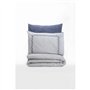 Parure de lit - 1 housse de couette 220 x 240 cm + 2 taies d'oreiller 60 x 60 cm - 100% coton ranforcé - Bleu
