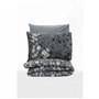 Parure de lit - 1 housse de couette 220 x 240 cm + 2 taies d'oreiller 60 x 60 cm - 100% coton ranforcé - Anthracite