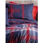 Parure de lit - 1 housse de couette 220 x 240 cm + 2 taies d'oreiller 60 x 60 cm - 100% coton ranforcé - Rouge