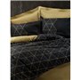 Parure de lit - 1 housse de couette 220 x 240 cm + 2 taies d'oreiller 60 x 60 cm - 100% coton ranforcé - Noir