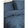 Parure de lit - 1 housse de couette 220 x 240 cm + 2 taies d'oreiller 60 x 60 cm - Satiné 100% coton - Bleu