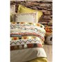 Parure de lit - 1 housse de couette 220 x 240 cm + 2 taies d'oreiller 60 x 60 cm - 100% coton ranforcé - Moutarde