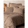 Parure de lit - 1 housse de couette 220 x 240 cm + 2 taies d'oreiller 60 x 60 cm - 100% coton ranforcé - Vison