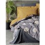 Parure de lit - 1 housse de couette 220 x 240 cm + 2 taies d'oreiller 60 x 60 cm - 100% coton ranforcé - Gris