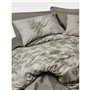 Parure de lit - 1 housse de couette 220 x 240 cm + 2 taies d'oreiller 60 x 60 cm - 100% coton ranforcé - Kaki