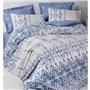 Parure de lit - 1 housse de couette 220 x 240 cm + 2 taies d'oreiller 60 x 60 cm - 100% coton ranforcé - Bleu