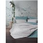 Parure de lit - 1 housse de couette 220 x 240 cm + 2 taies d'oreiller 60 x 60 cm - 100% coton ranforcé - Menthe
