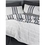 Parure de lit - 1 housse de couette 220 x 240 cm + 2 taies d'oreiller 60 x 60 cm - 100% coton ranforcé - Anthracite